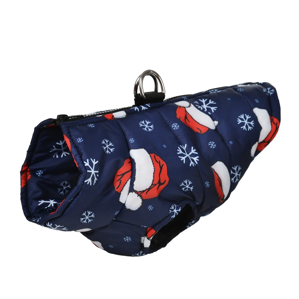 Warm Dog Clothes Autumn Winter Pet Jaket for Small Medium Dogs Cats Cute Santa Claus Print Puppy Outfits Pug Christmas Costume