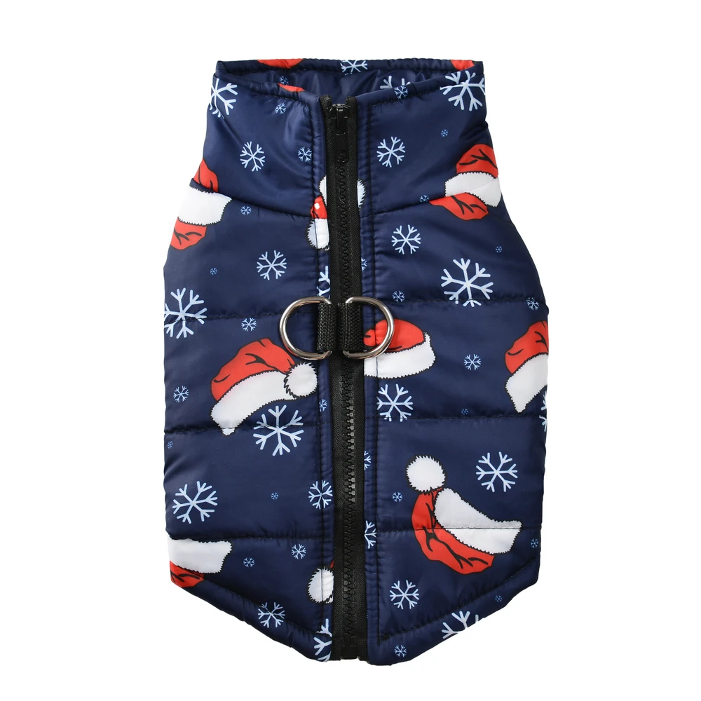 Warm Dog Clothes Autumn Winter Pet Jaket for Small Medium Dogs Cats Cute Santa Claus Print Puppy Outfits Pug Christmas Costume