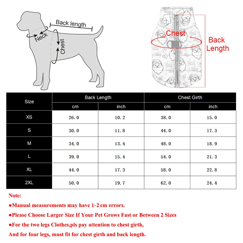 Warm Dog Clothes Autumn Winter Pet Jaket for Small Medium Dogs Cats Cute Santa Claus Print Puppy Outfits Pug Christmas Costume