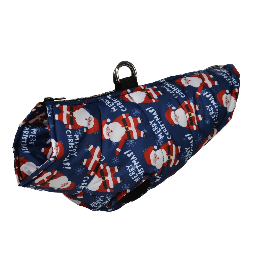 Warm Dog Clothes Autumn Winter Pet Jaket for Small Medium Dogs Cats Cute Santa Claus Print Puppy Outfits Pug Christmas Costume