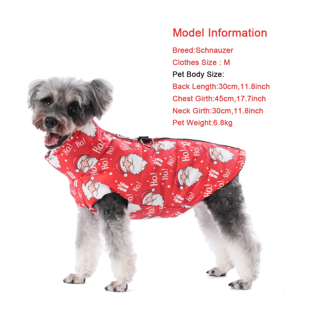 Warm Dog Clothes Autumn Winter Pet Jaket for Small Medium Dogs Cats Cute Santa Claus Print Puppy Outfits Pug Christmas Costume