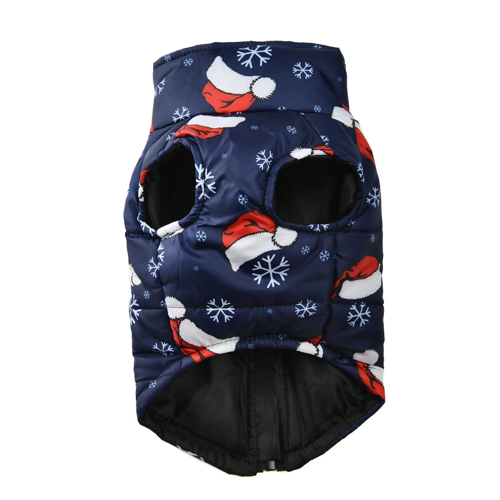Warm Dog Clothes Autumn Winter Pet Jaket for Small Medium Dogs Cats Cute Santa Claus Print Puppy Outfits Pug Christmas Costume