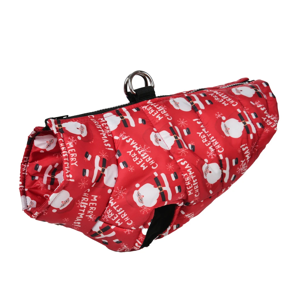 Warm Dog Clothes Autumn Winter Pet Jaket for Small Medium Dogs Cats Cute Santa Claus Print Puppy Outfits Pug Christmas Costume