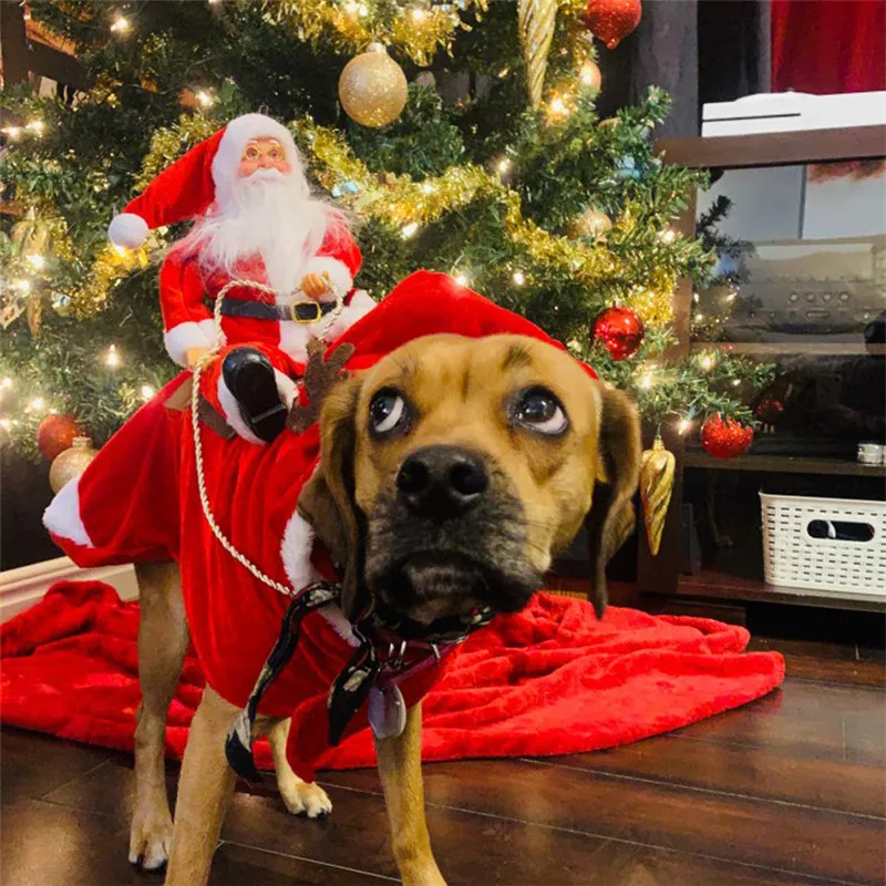 Santa Claus French Bulldog Pet Costume for Small Medium Dogs Christmas New Year Puppy Dog Clothes Pug Outfits mascotas Clothing