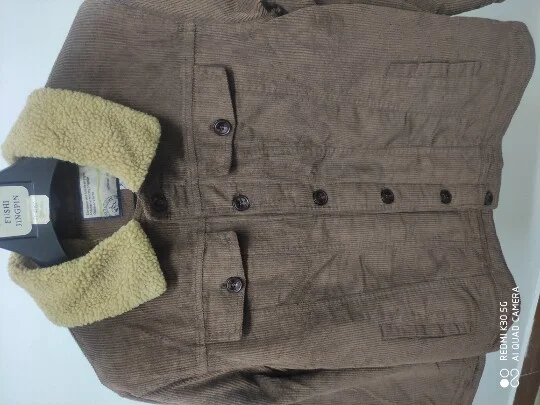 Harajuku Male Cotton Jackets Padded Warm Loose Parka Coat Corduroy Short Jacket Man Solid Fur Collar Windbreaker Winter Fleece
