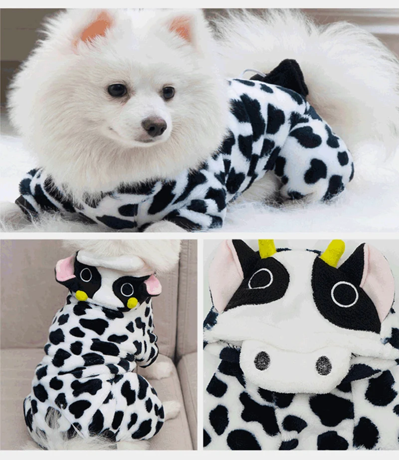 Autumn Winter Pet Cat Dog Clothes Fleece Cute Puppy Jumpsuit Costume for Small Dogs Chihuahua Pomeranian Kitten Pajamas Cachorro