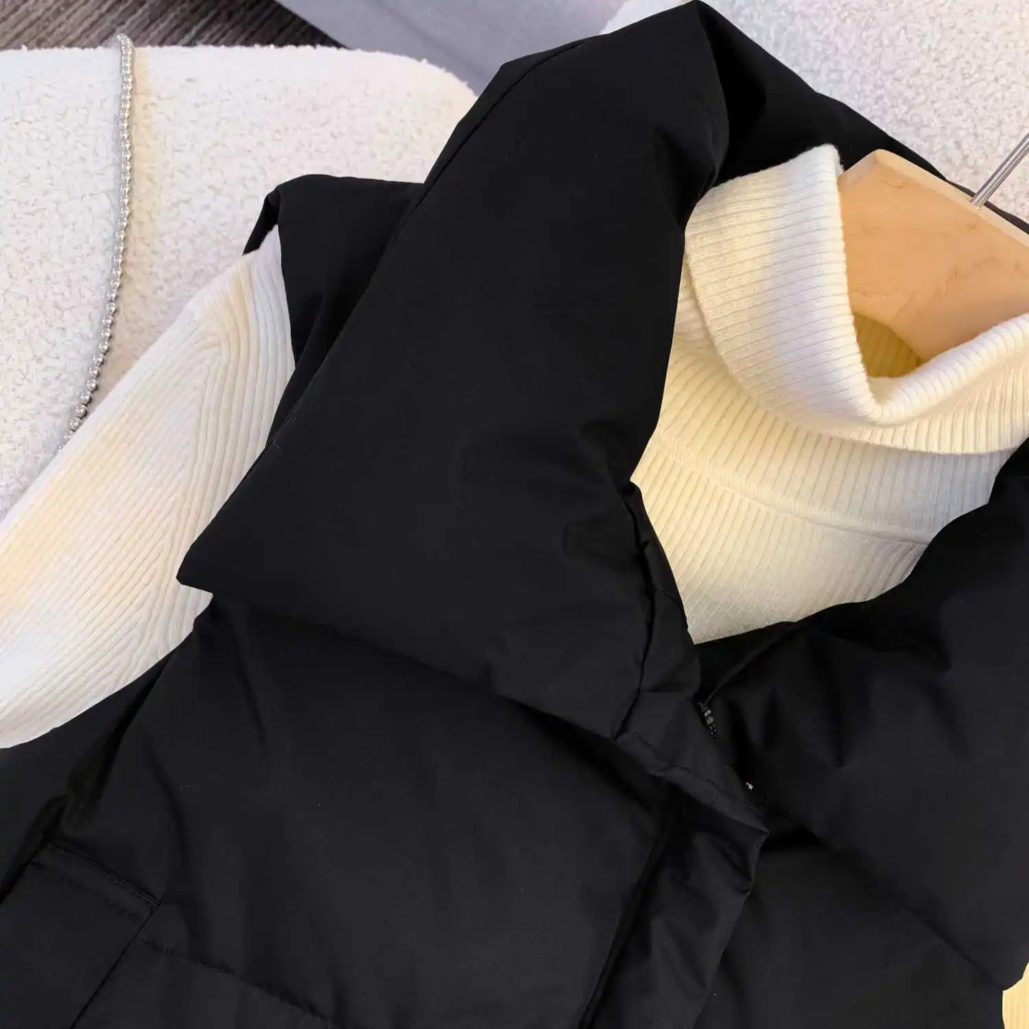 Oversizes Zipper Down Cotton Vest Loose Women Autumn Winter Casual Waistcoat Clothing Sleeveless Solid Color Basics Jacket Top