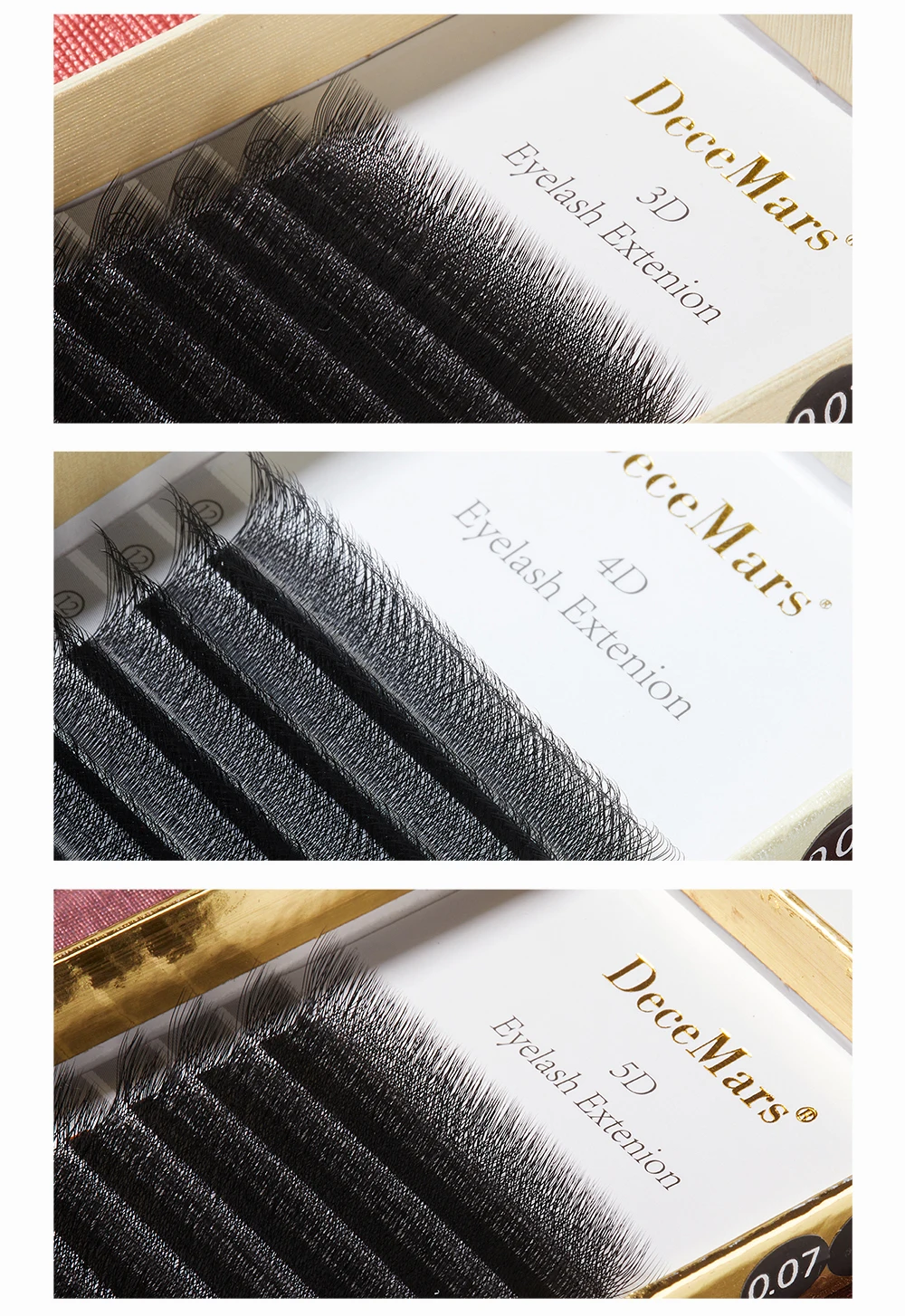 DeceMars 3DW/4DW/5DW/6DW/NEW 6DW/7DW/8DW/NEW 8DW/9DW/10DW/NEW 10DW Eyelash Extension for Makeup