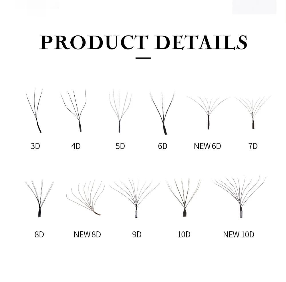 DeceMars 3DW/4DW/5DW/6DW/NEW 6DW/7DW/8DW/NEW 8DW/9DW/10DW/NEW 10DW Eyelash Extension for Makeup