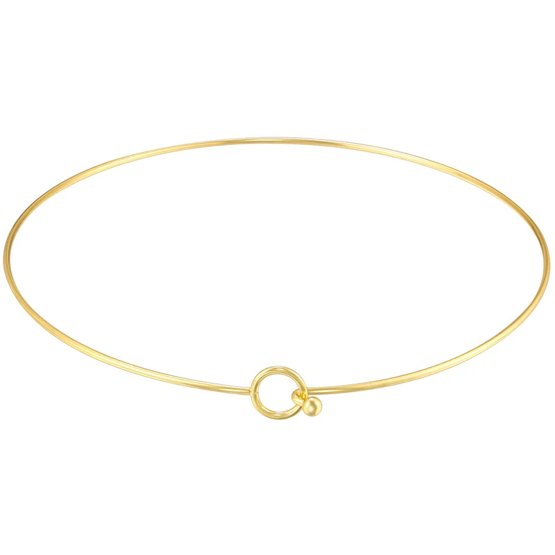 Stainless Steel Heart Round Adjustable Collar Women's Necklace Simple Open Neck Metal Jewellery Accessories: VL534 VL535