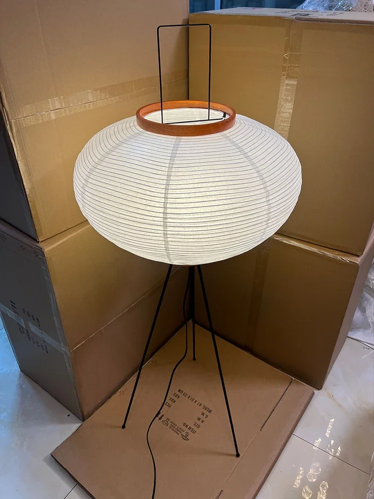Wabi Sabi Noguchi Akari Japanese Rice Paper Floor Lamp for Bedroom Living Room Bedside House Decoration Vintage Standing
