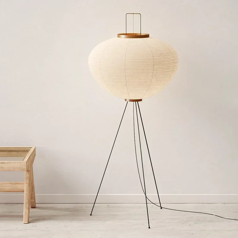Wabi Sabi Noguchi Akari Japanese Rice Paper Floor Lamp for Bedroom Living Room Bedside House Decoration Vintage Standing