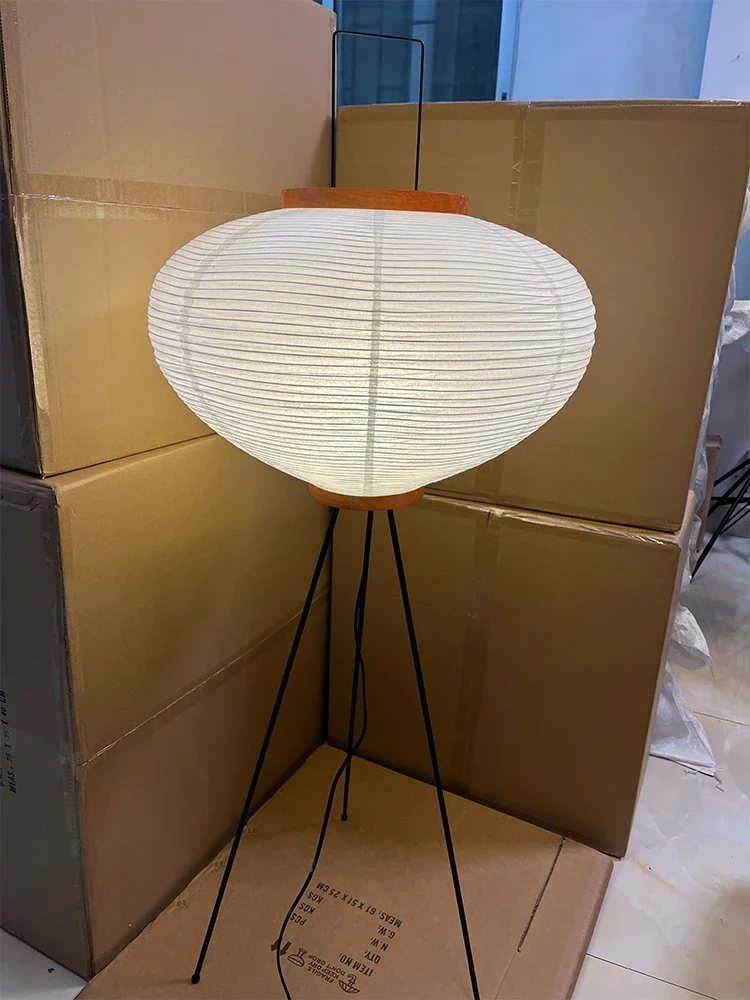 Wabi Sabi Noguchi Akari Japanese Rice Paper Floor Lamp for Bedroom Living Room Bedside House Decoration Vintage Standing