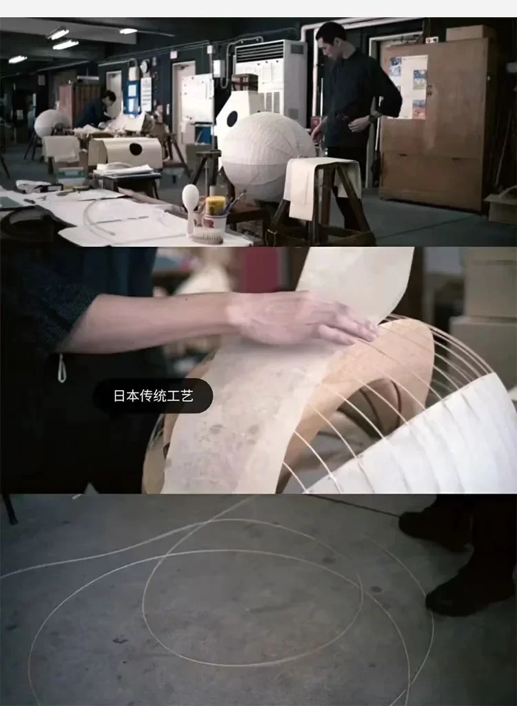 Japanese Wabi Sabi Style Ball Retro Paper Lamp LED Ball Shaped Bedroom Clothing Store Xuan Paper Homestay Pendant Light