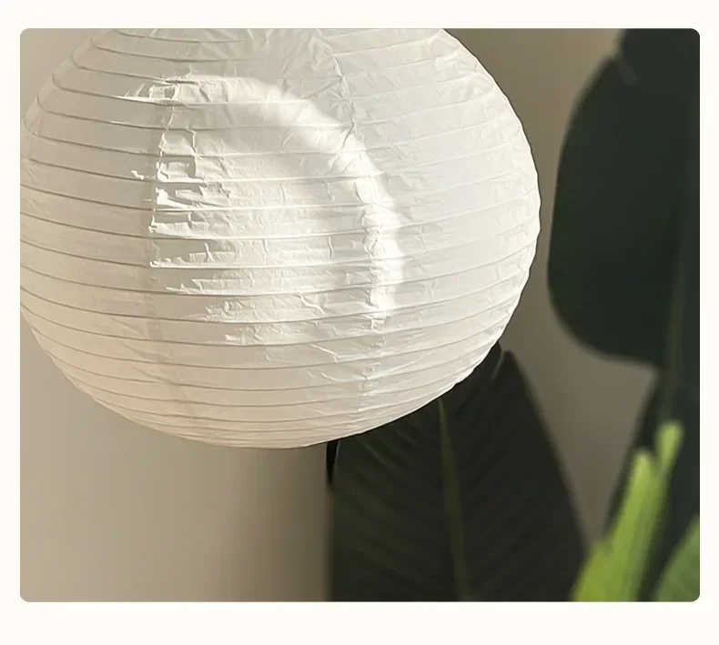 Japanese Wabi Sabi Style Ball Retro Paper Lamp LED Ball Shaped Bedroom Clothing Store Xuan Paper Homestay Pendant Light