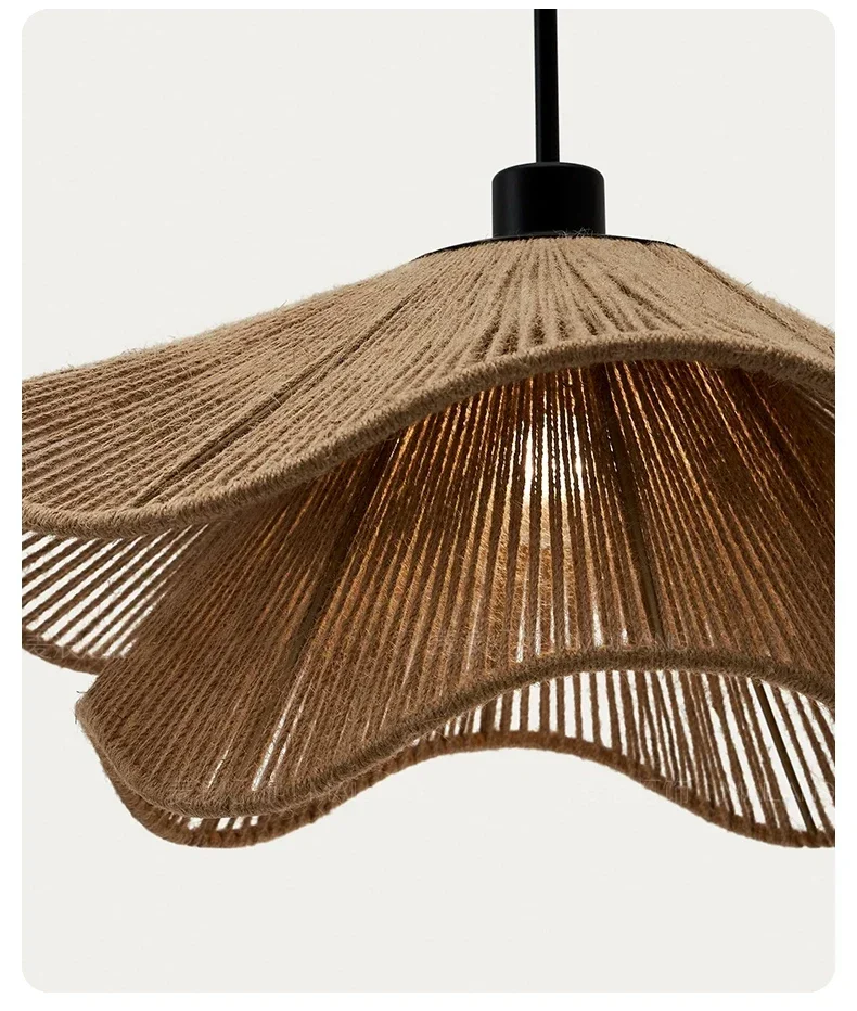 Wabi Sabi Rope Led Ceiling Chandelier Restaurant Shop Bar Hanging Lamp Living Room Dining Kitchen Pendant Lights Room Decor