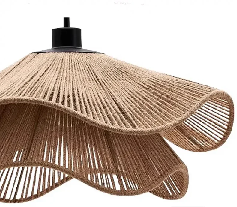 Wabi Sabi Rope Led Ceiling Chandelier Restaurant Shop Bar Hanging Lamp Living Room Dining Kitchen Pendant Lights Room Decor