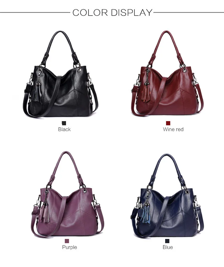 Women Leather Handbags Designer Tassel Crossbody Bags For Women Luxury Brand Shoulder Bags Sac A Main Female Messenger Bag New