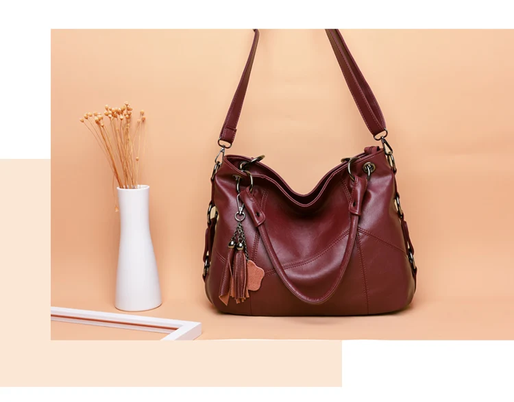 Women Leather Handbags Designer Tassel Crossbody Bags For Women Luxury Brand Shoulder Bags Sac A Main Female Messenger Bag New