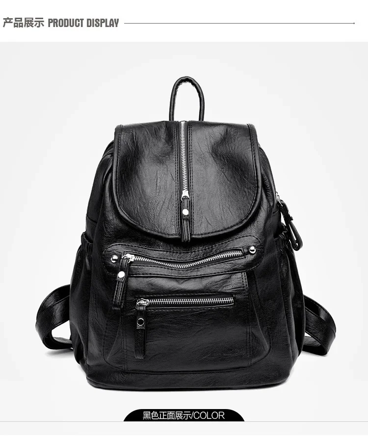 Women High Quality Leather Backpacks Vintage Female Shoulder Bag Sac A Dos Travel Ladies Bagpack Mochilas School Bags for Girls