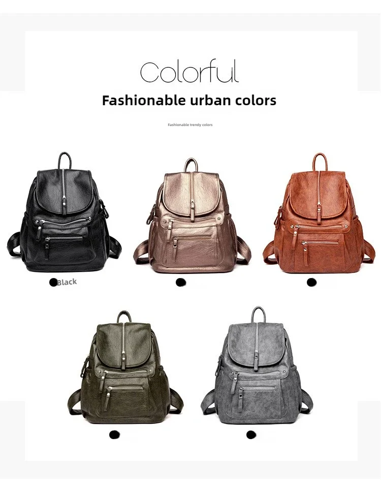 Women High Quality Leather Backpacks Vintage Female Shoulder Bag Sac A Dos Travel Ladies Bagpack Mochilas School Bags for Girls