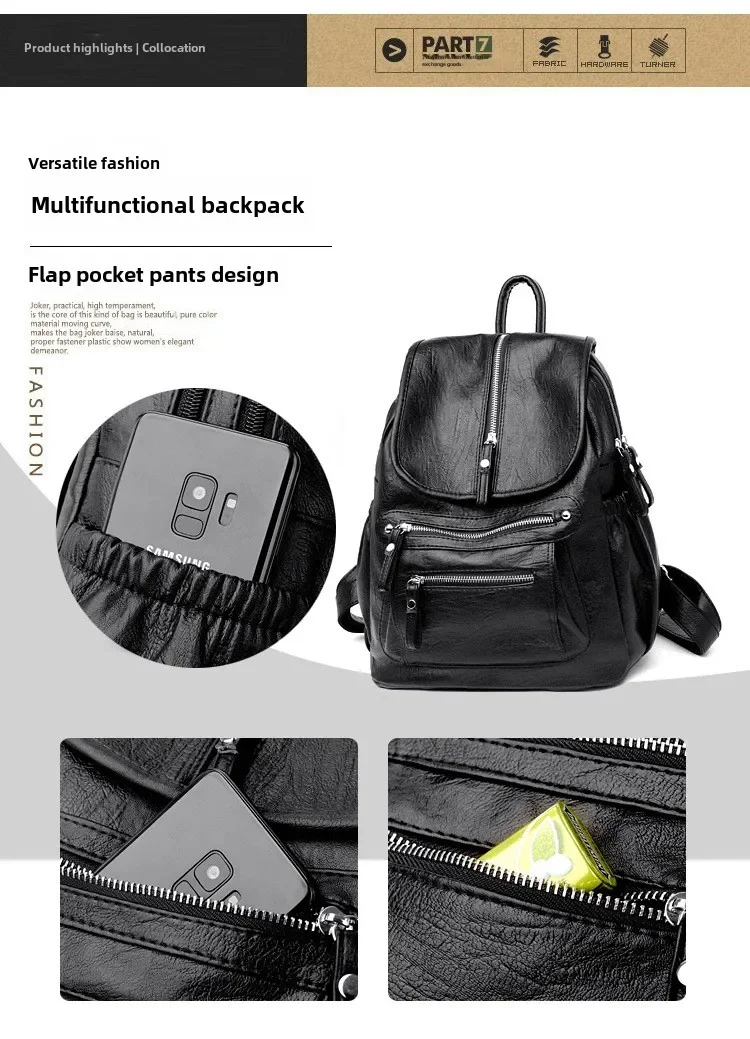 Women High Quality Leather Backpacks Vintage Female Shoulder Bag Sac A Dos Travel Ladies Bagpack Mochilas School Bags for Girls