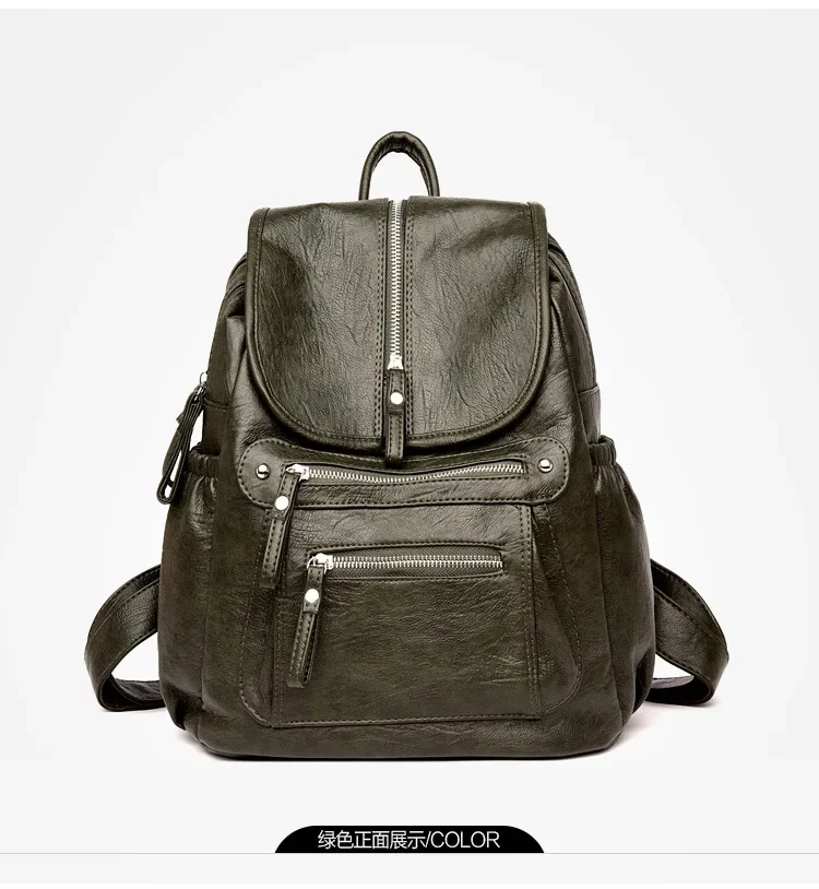 Women High Quality Leather Backpacks Vintage Female Shoulder Bag Sac A Dos Travel Ladies Bagpack Mochilas School Bags for Girls