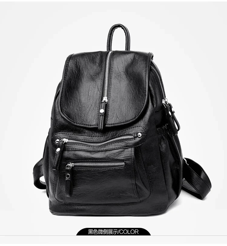 Women High Quality Leather Backpacks Vintage Female Shoulder Bag Sac A Dos Travel Ladies Bagpack Mochilas School Bags for Girls