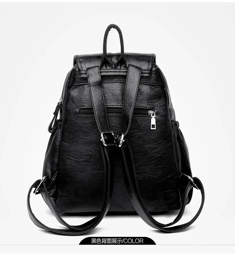 Women High Quality Leather Backpacks Vintage Female Shoulder Bag Sac A Dos Travel Ladies Bagpack Mochilas School Bags for Girls