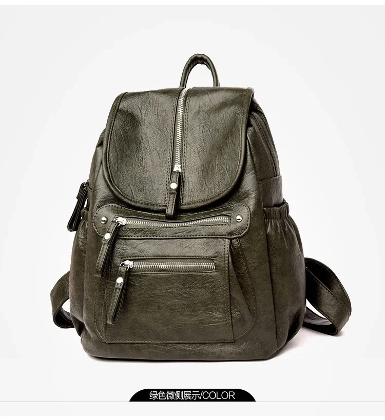 Women High Quality Leather Backpacks Vintage Female Shoulder Bag Sac A Dos Travel Ladies Bagpack Mochilas School Bags for Girls