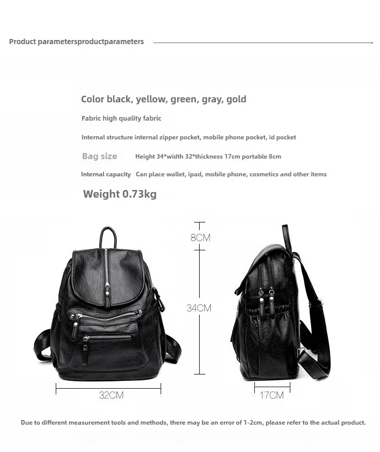 Women High Quality Leather Backpacks Vintage Female Shoulder Bag Sac A Dos Travel Ladies Bagpack Mochilas School Bags for Girls