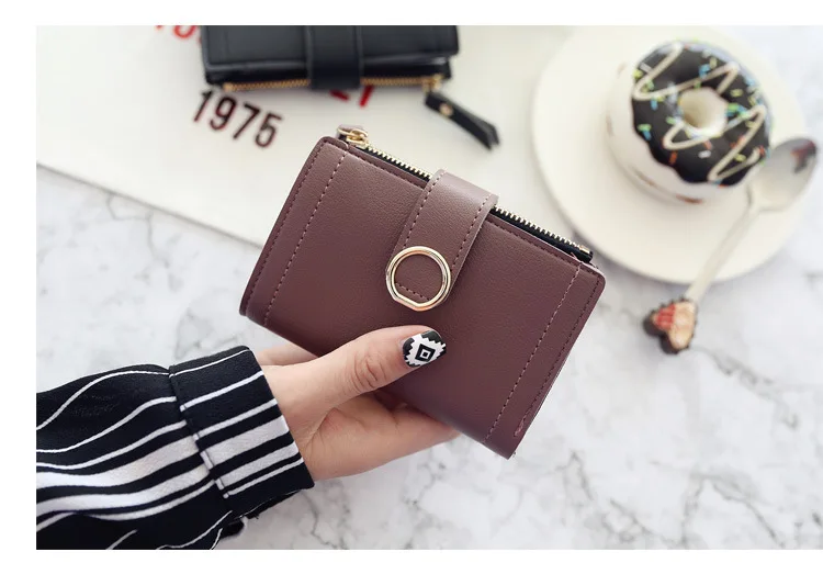 New Fashion Short Women's Wallet Zipper Card Holder Cute Female Coin Purse High Quality PU Wallets For Girls