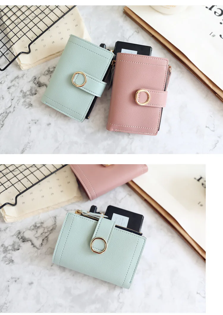 New Fashion Short Women's Wallet Zipper Card Holder Cute Female Coin Purse High Quality PU Wallets For Girls