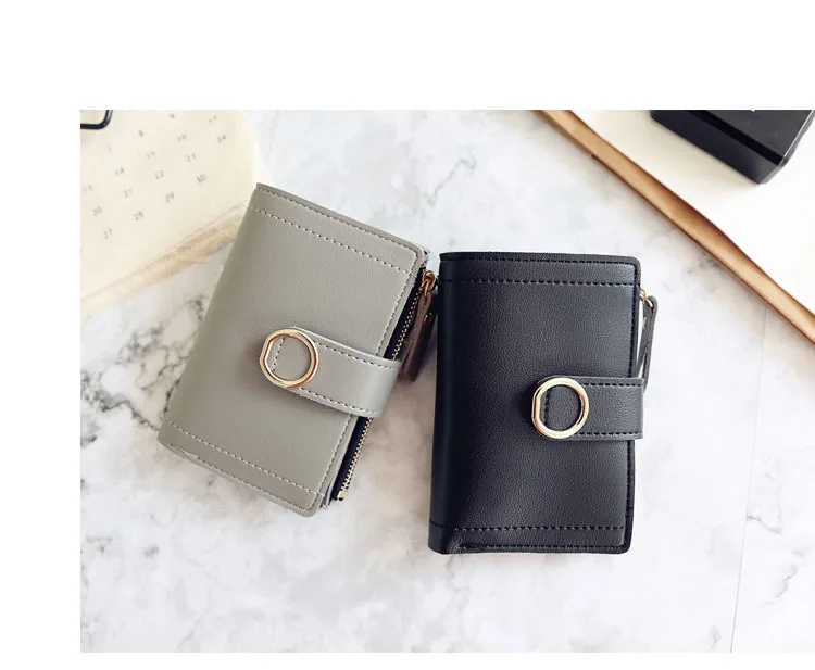 New Fashion Short Women's Wallet Zipper Card Holder Cute Female Coin Purse High Quality PU Wallets For Girls