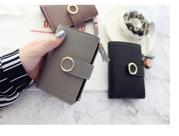 New Fashion Short Women's Wallet Zipper Card Holder Cute Female Coin Purse High Quality PU Wallets For Girls