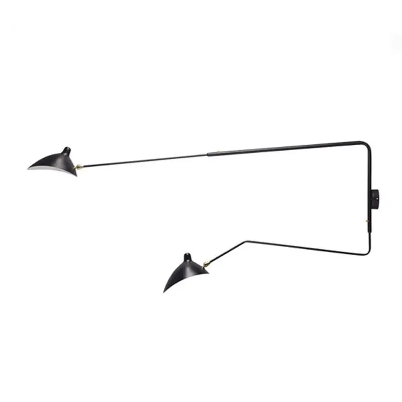 Industrial Black Aluminium Spider Serge Mouille LED Wall Lamps,Adjustable Long Arm LED Light Living Room Bedroom Home Decor