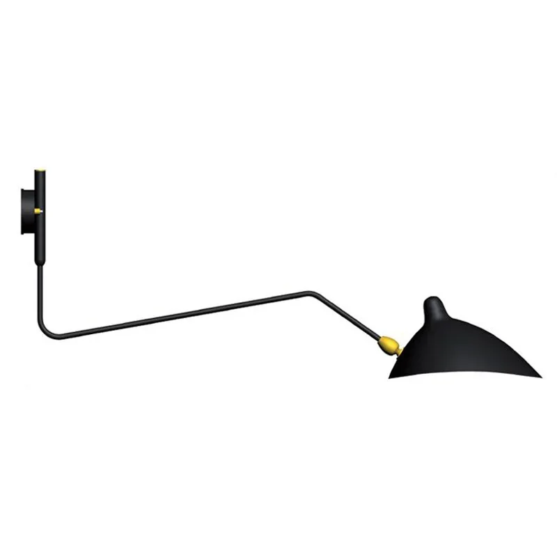 Industrial Black Aluminium Spider Serge Mouille LED Wall Lamps,Adjustable Long Arm LED Light Living Room Bedroom Home Decor