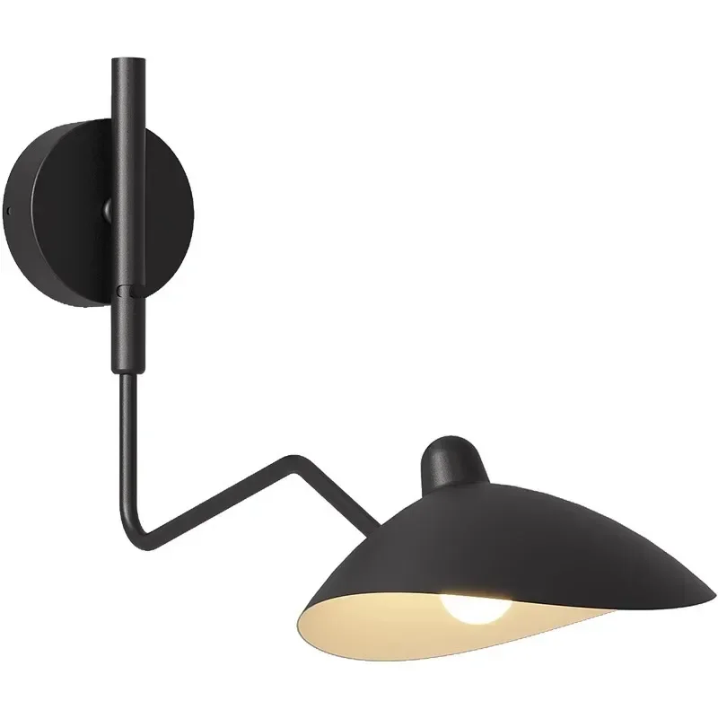 Industrial Black Aluminium Spider Serge Mouille LED Wall Lamps,Adjustable Long Arm LED Light Living Room Bedroom Home Decor