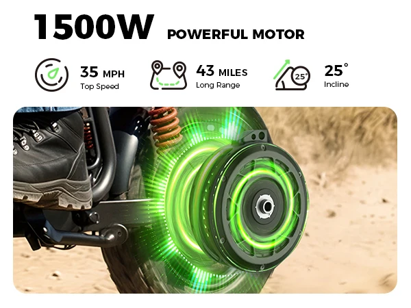 isinwheel H7 Electric Scooter for Adults, 16" Fat Tire, 1500W Motor, 48V 15.6Ah Battery, 37–43 Miles Range, Up to 35 MPH, Dual Suspension & Hydraulic Disc Brakes, Black