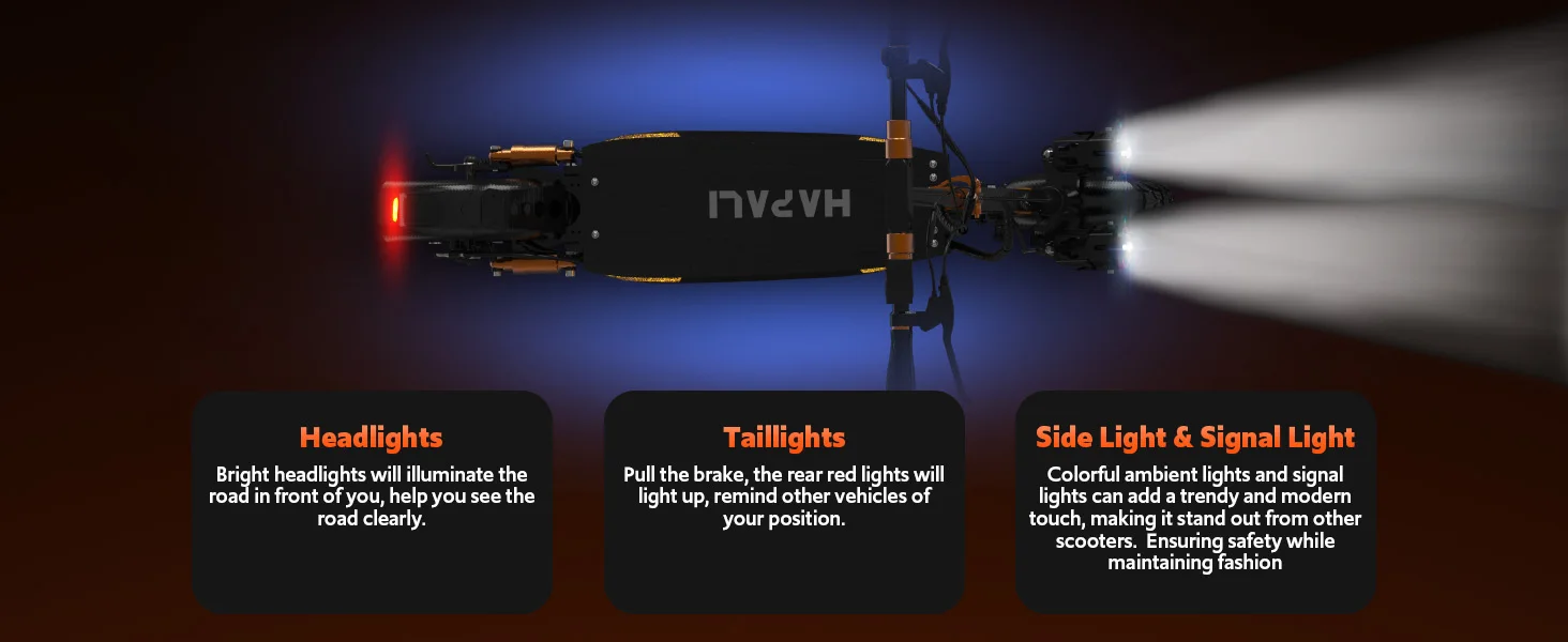 Off Road Electric Scooter, 1200W Motor, 25 Miles Range, 31 MPH, 11" All Terrain Tire, E-Scooter for Adults with Double Suspension & Side Light Disc Brakes