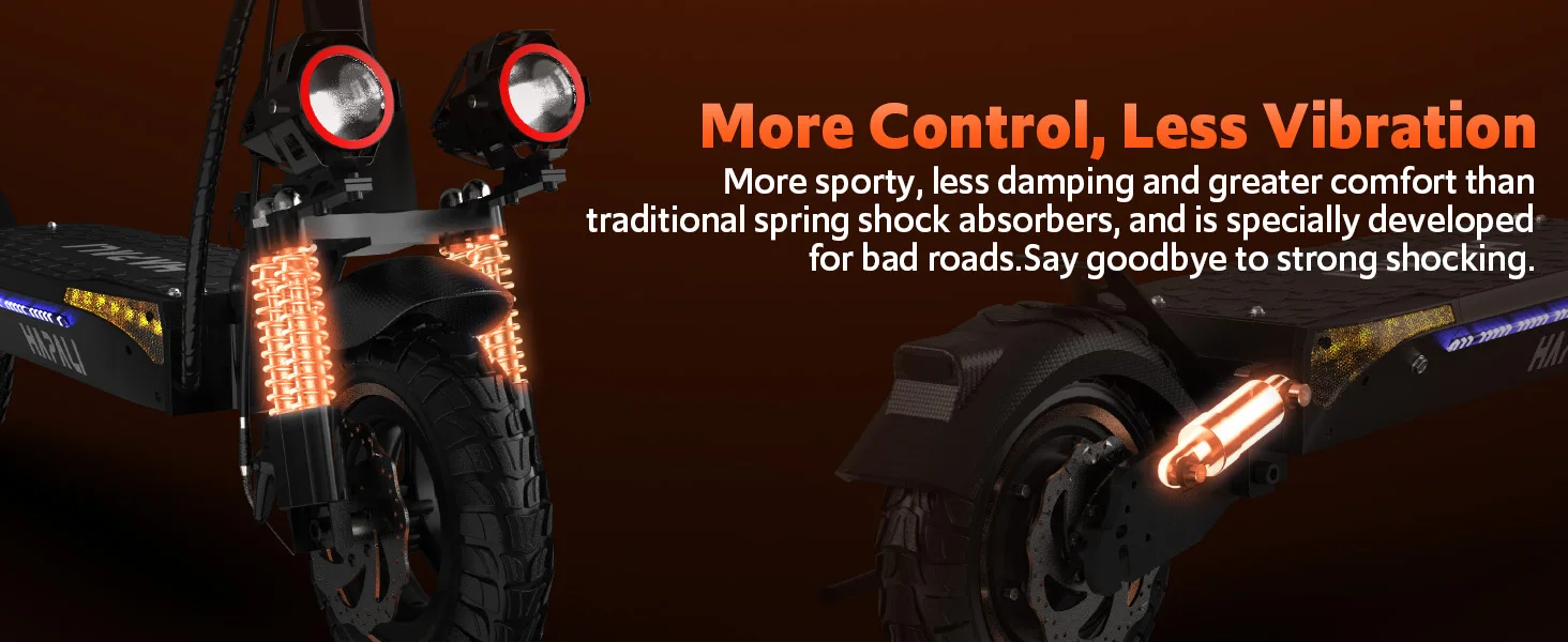 Off Road Electric Scooter, 1200W Motor, 25 Miles Range, 31 MPH, 11" All Terrain Tire, E-Scooter for Adults with Double Suspension & Side Light Disc Brakes