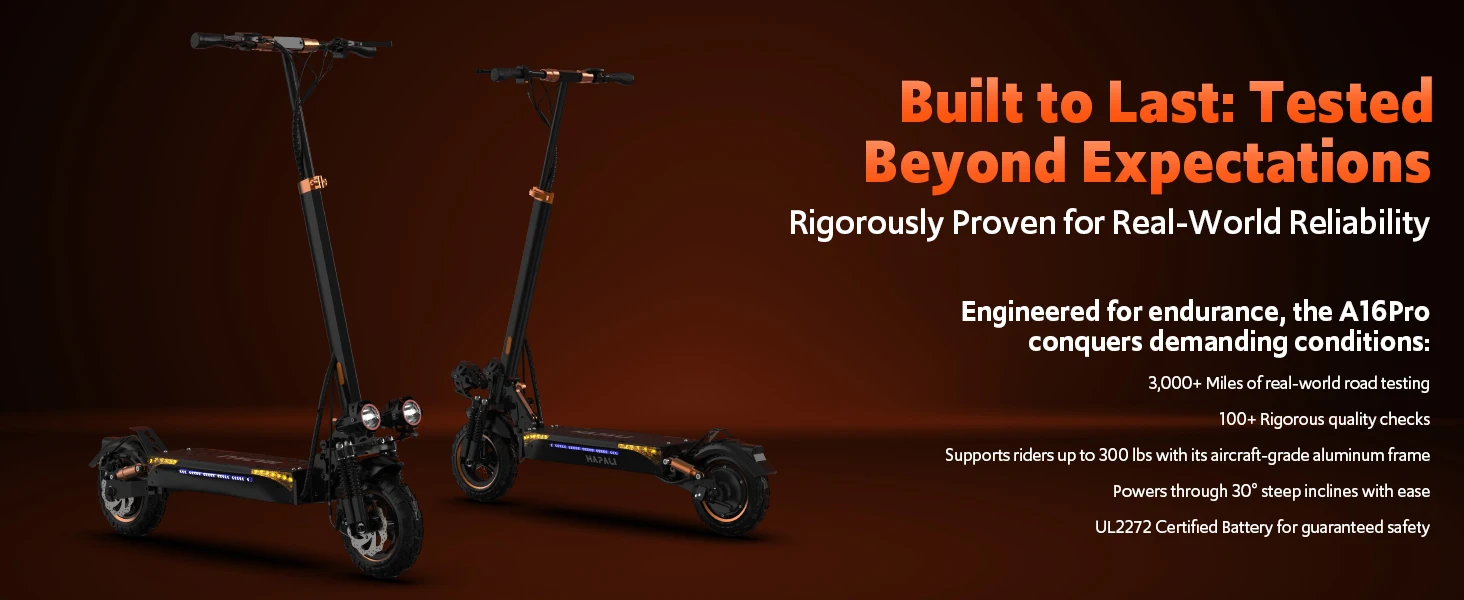Off Road Electric Scooter, 1200W Motor, 25 Miles Range, 31 MPH, 11" All Terrain Tire, E-Scooter for Adults with Double Suspension & Side Light Disc Brakes