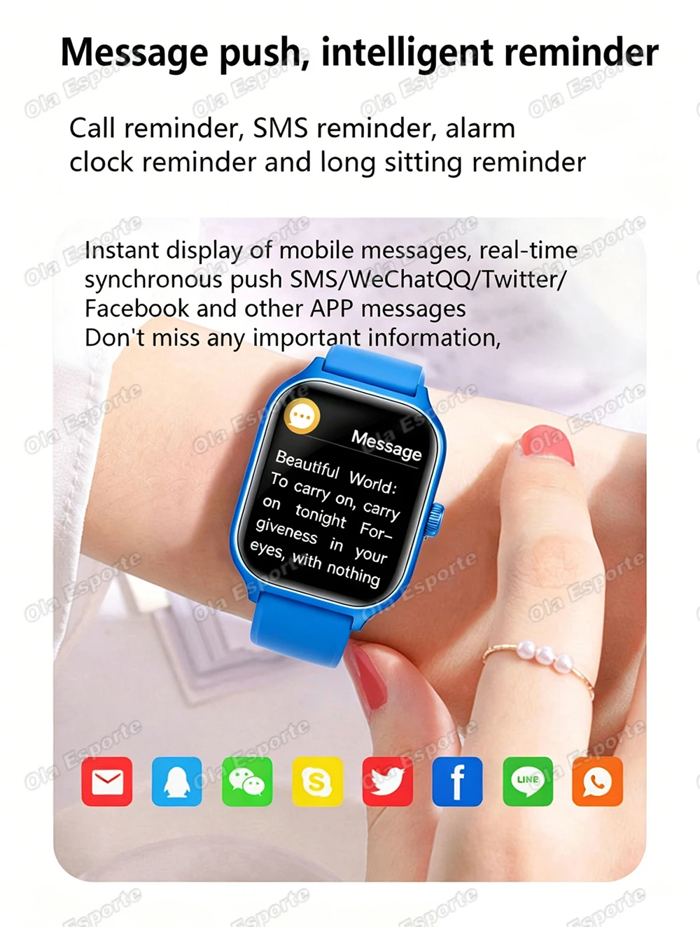 Men Women Smart Watch 2.01'' Waterproof Fitness Sport Watch Answer Call Sleep Sport Pedometer Information Alerts Smartwatch Ht30