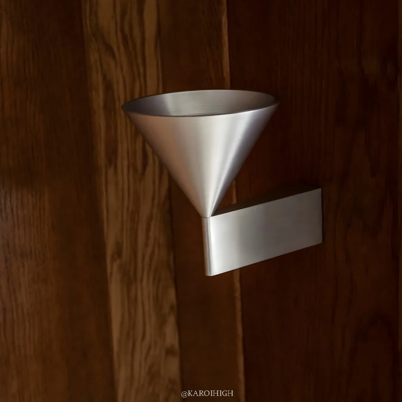 Italian Designer's Minimalist Aluminum Bedside Wall Lamp Corridor Staircase Background Wall Conical Geometric Warm Wall Lamp