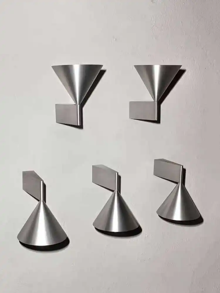 Italian Designer's Minimalist Aluminum Bedside Wall Lamp Corridor Staircase Background Wall Conical Geometric Warm Wall Lamp