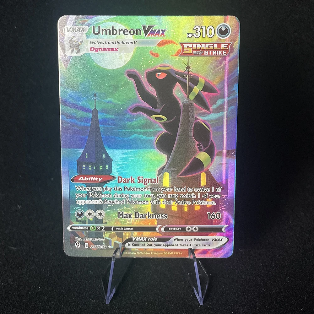 Anime PTCG Trading Card Vaporeon Lillies Clefairy Ex Gengar Vmax Rule Holographic Game Collection Card Child Holiday Gifts