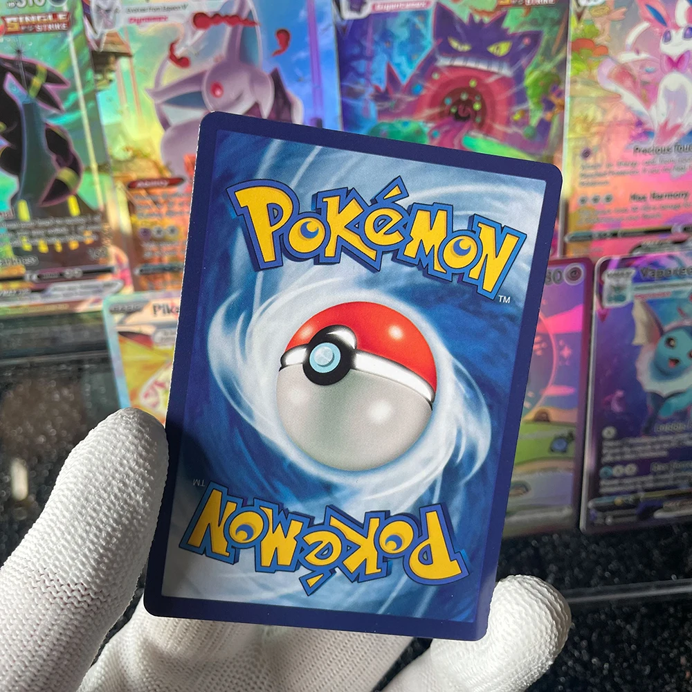 Anime PTCG Trading Card Vaporeon Lillies Clefairy Ex Gengar Vmax Rule Holographic Game Collection Card Child Holiday Gifts