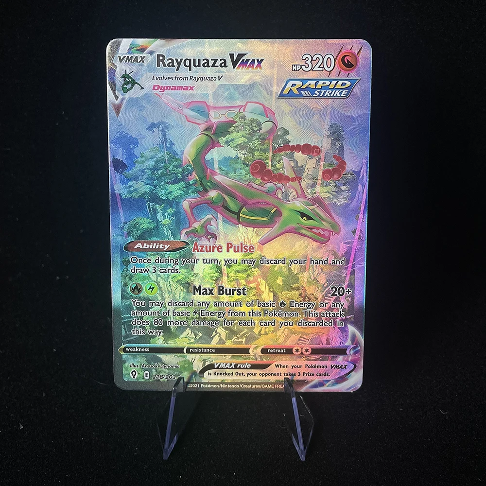 Anime PTCG Trading Card Vaporeon Lillies Clefairy Ex Gengar Vmax Rule Holographic Game Collection Card Child Holiday Gifts