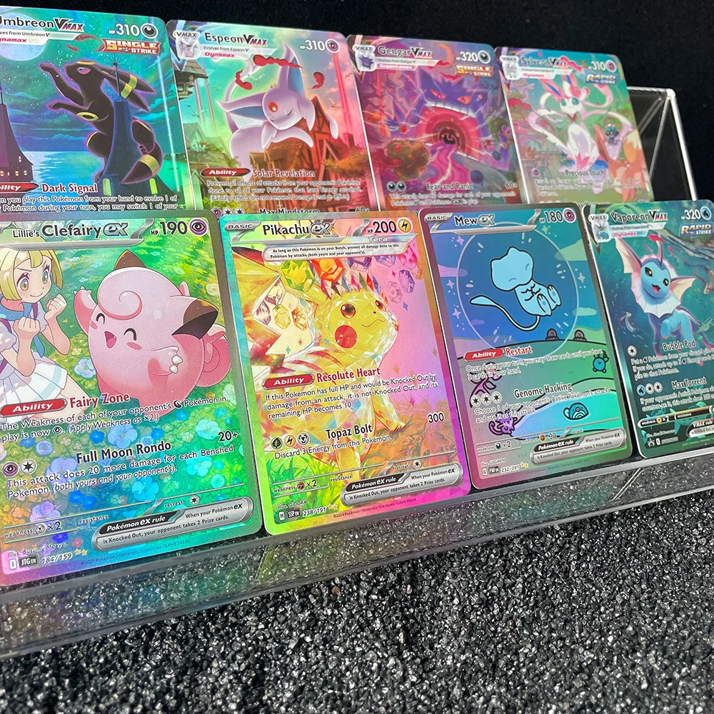 Anime PTCG Trading Card Vaporeon Lillies Clefairy Ex Gengar Vmax Rule Holographic Game Collection Card Child Holiday Gifts