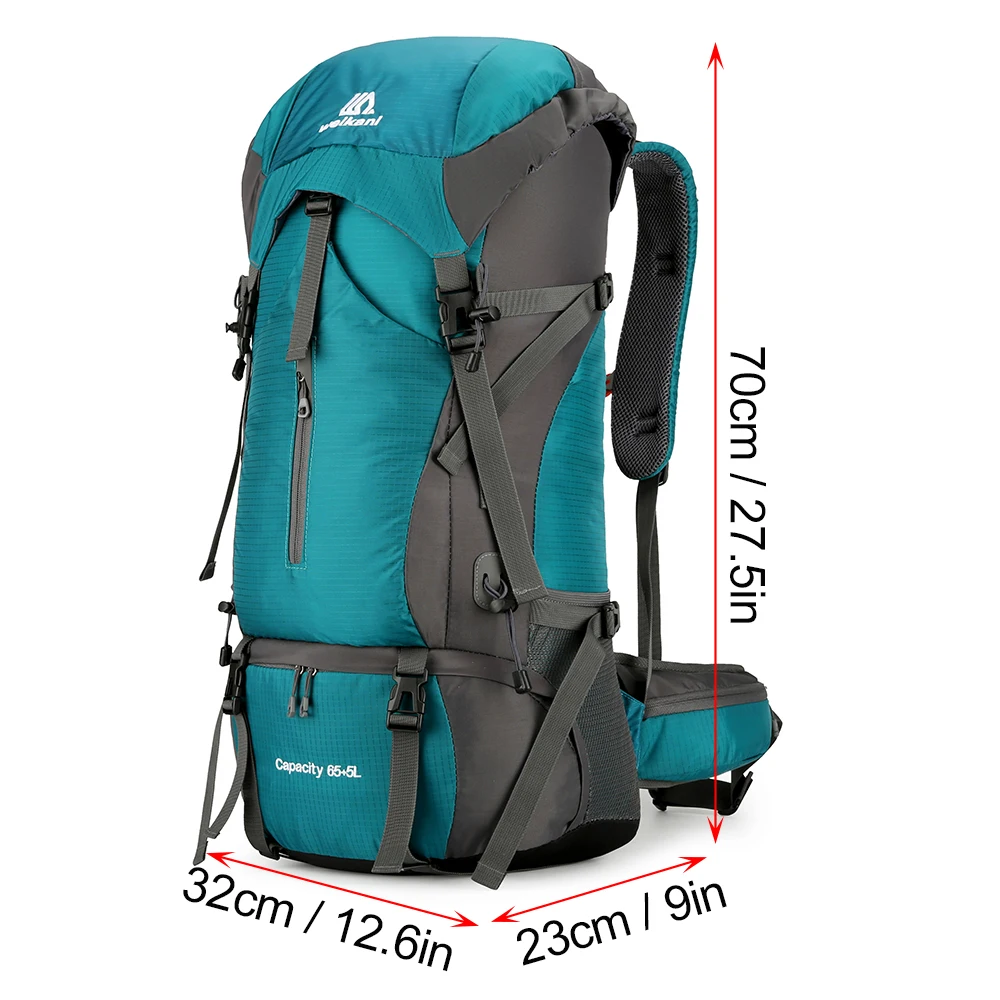 70L Travel Backpack Hiking Backpack Water-resistant Climbing Camping Backpack Travel Daypack with Rain Cover Climbing Bag